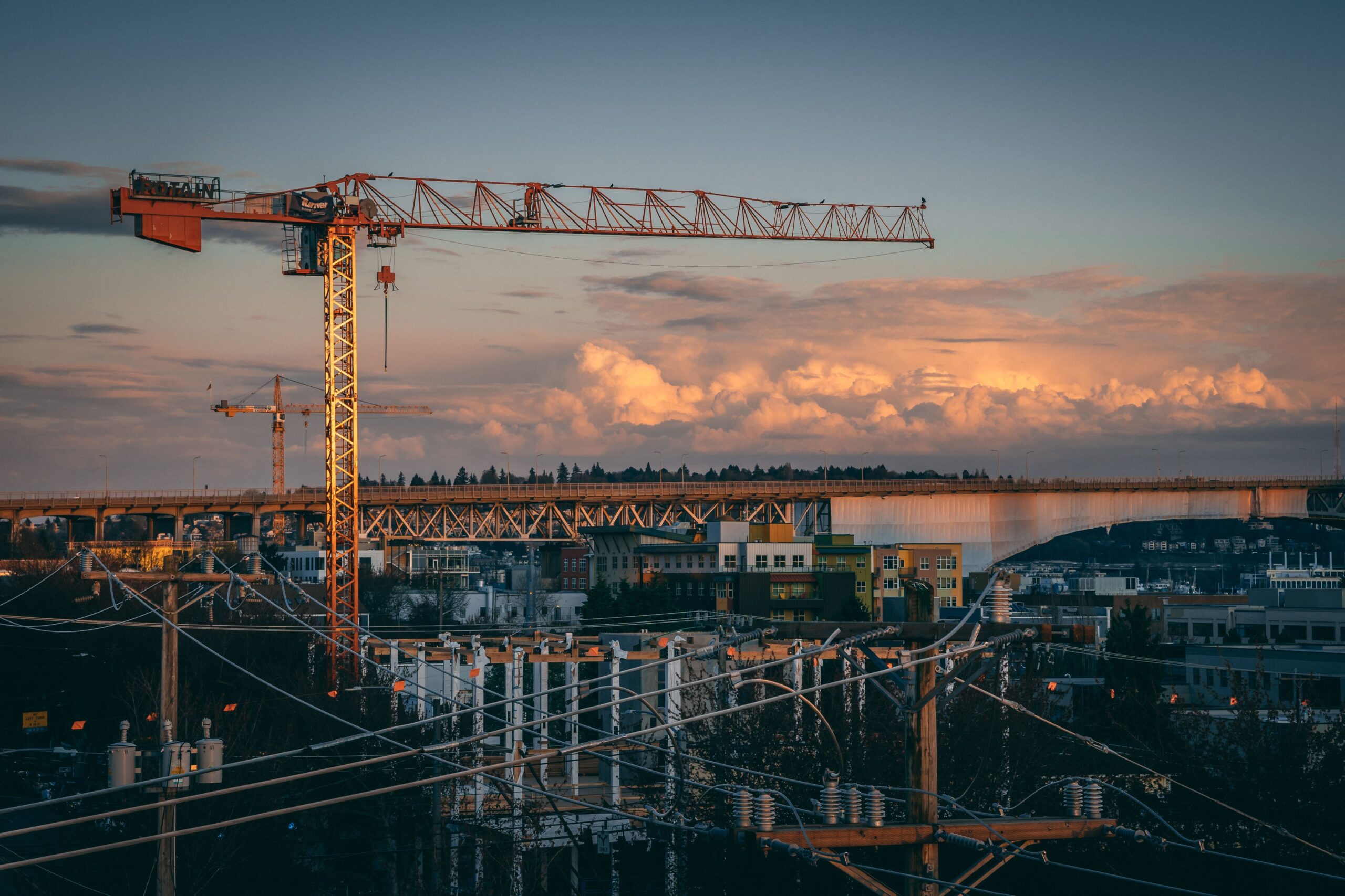 Crane on construction site